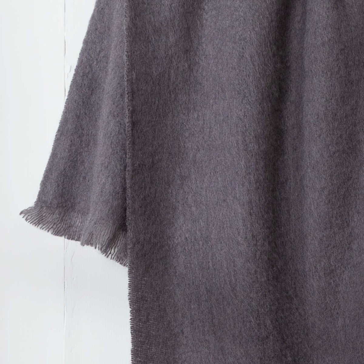 Dark Grey Mohair Throw.