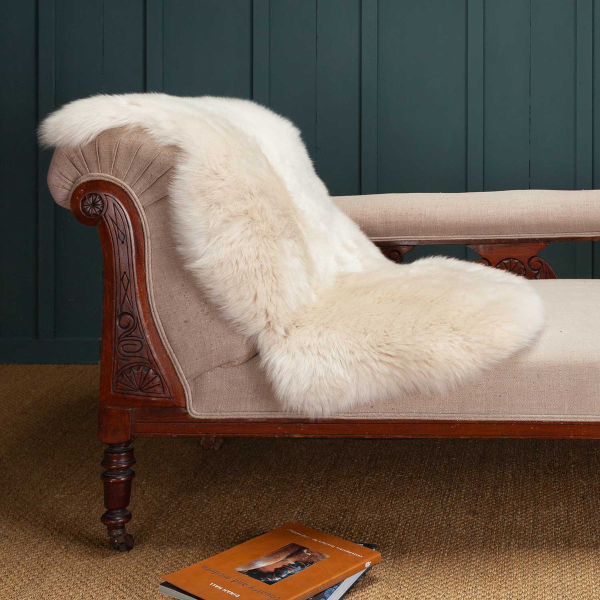 A fabulous sheepskin rug in sumptuous cream and caramel tones. Made in Britain.