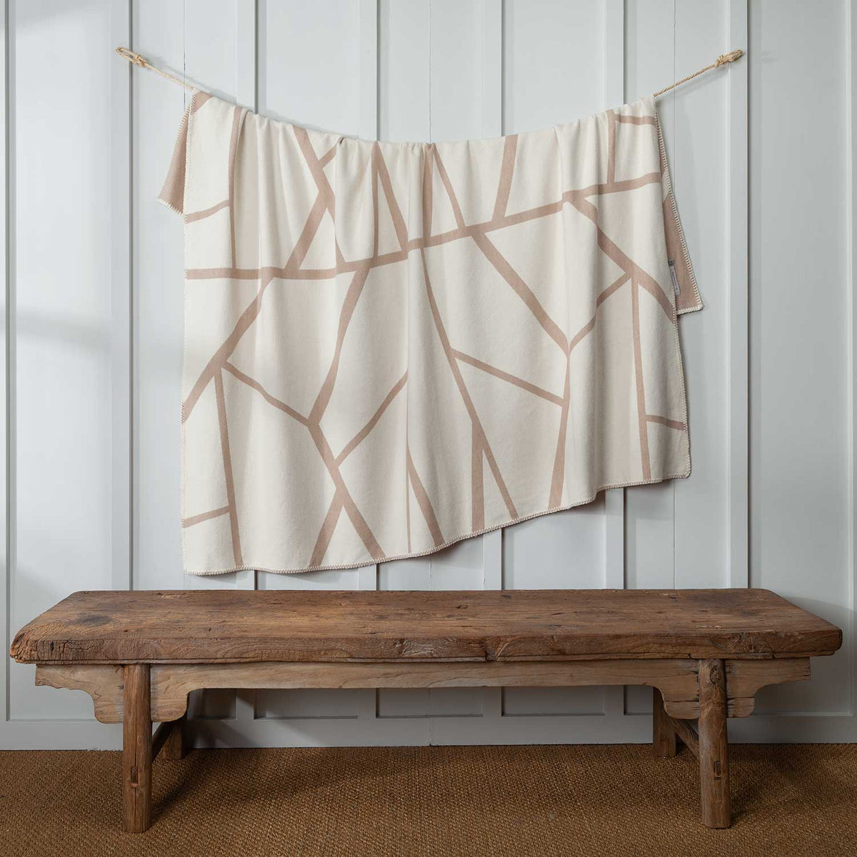 Cream side with pattern.