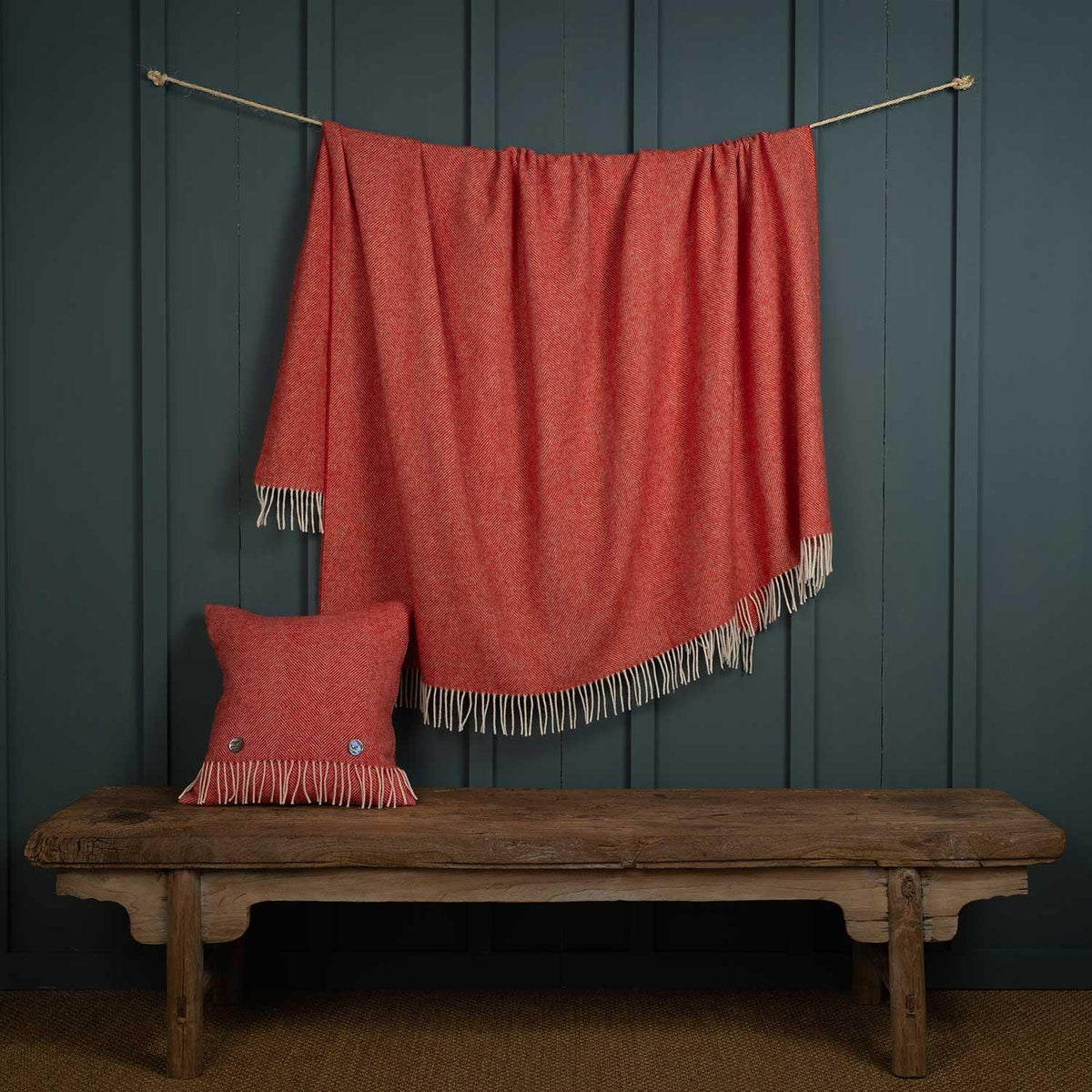 Draped throw with matching cushion, available to buy separately whilst stocks last.