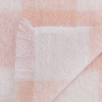 100% mohair knee blanket lightweight ultra soft & warm cream & blush peachy pink checks 91 x 122 cm 