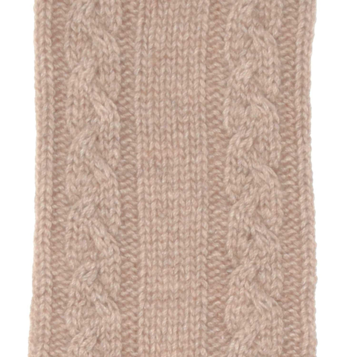 100% Cashmere cable knit bed socks super-soft taupe brown colour in size 8 -11 made in Scotland finest-quality & luxurious comfort.