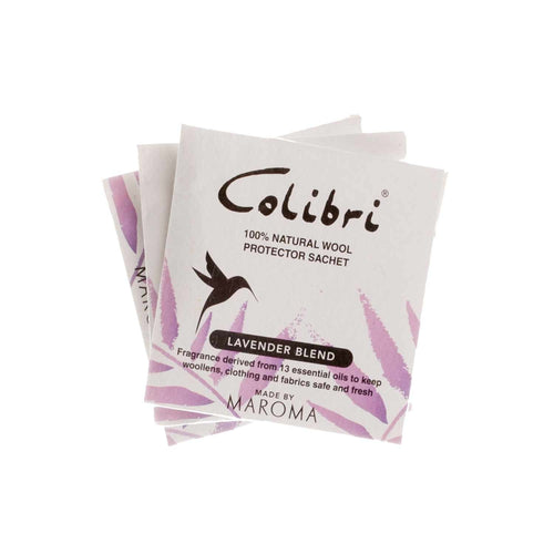 Colibri natural anti-moth 3 large sachet pack in lavender repels moths & keeps clothes smelling fresh By The Wool Company
