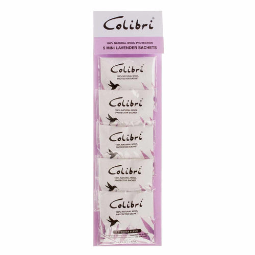 Colibri natural anti-moth 5 small sachet pack in lavender repels moths & keeps clothes smelling fresh By The Wool Company