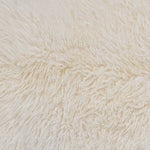 Beautifully soft long curly natural ivory sheepskin. Double size boho-chic accessory for any interior, luxurious fleece 