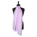 Fine wool & silk blend shawl in a soft lilac colourway with a soft fringe lightweight & warm top-quality By The Wool Company