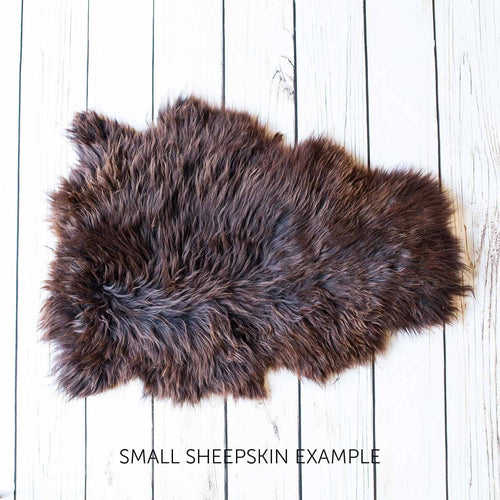 Soft, thick, & supportive British economy sheepskin pet bed or rug in chocolate brown tones From The Wool Company