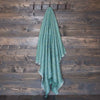 Super-soft, thick luxury mohair throw in ocean shades of sea green and turquoise blue top quality warm lightweight & cosy 