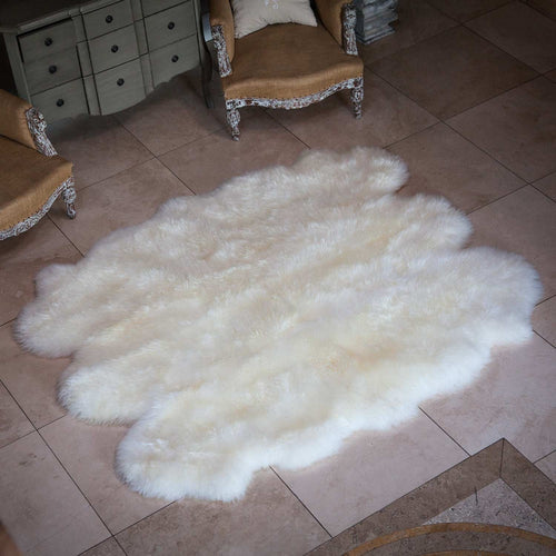 Sexto size British sheepskin, soft & silky longwool fleece. Choose undyed natural white or dyed colours By The Wool Company