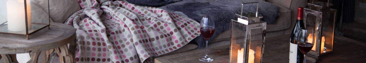 Soft furnishings to make your home comfortable, healthy, warm, and colourful. Throws and sheepskin rugs all in natural fibres