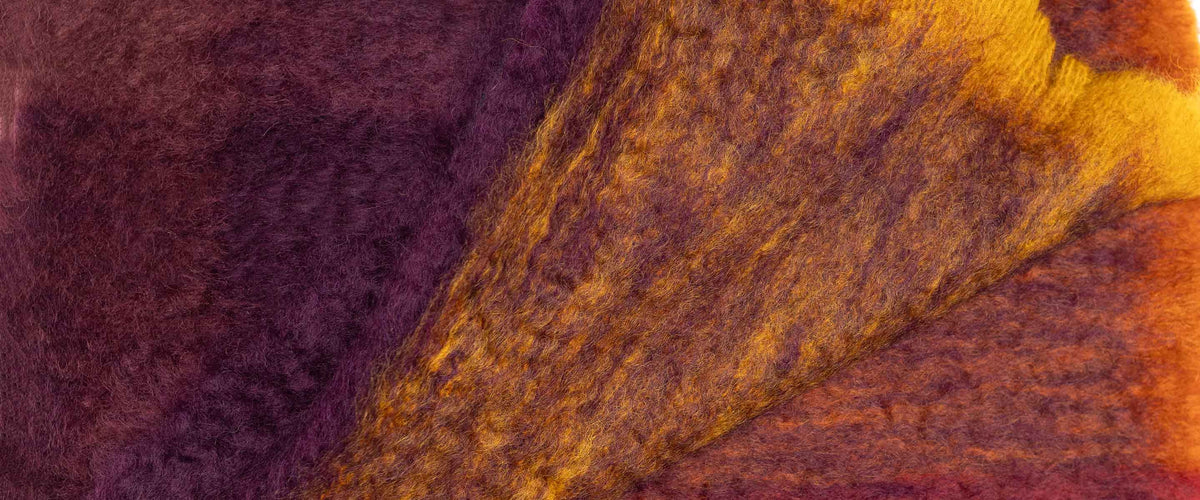 Showing a Mohair Blanket and its textures