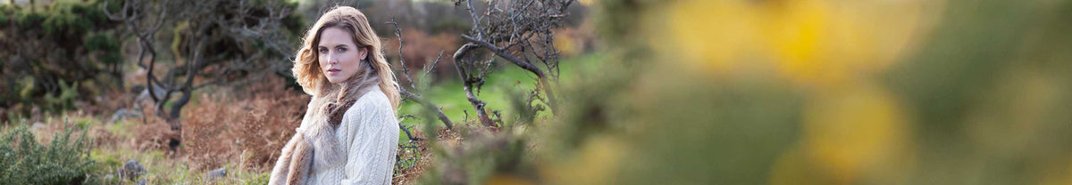 Hand-crafted luxury Toscana sheepskin scarves available in three stunning colours,  silky soft to the touch, warm and classy 