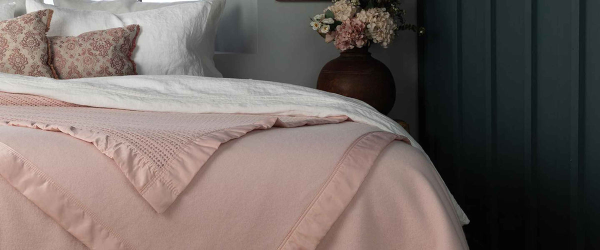 Large, British and Italian wool blankets in the finest natural fibres, warm neutral colours. All sizes from single to super king size.