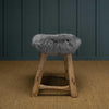 Grey Sheepskin Seat Pad Round 38 cm