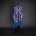 Ikat Pashmina Stole Cerulean  & Red