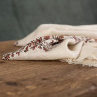 Spring of Kashmir Stole Black & Orange Hand Embroidery