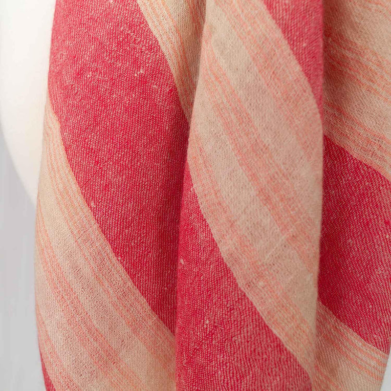 Cashmere Square Shawl Coral Red