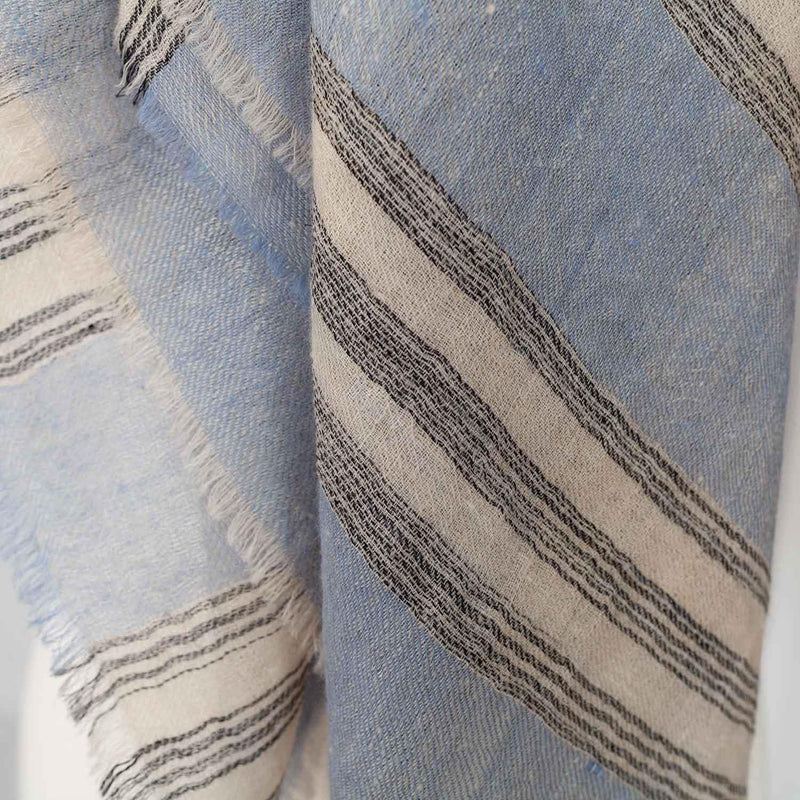 Cashmere Square Shawl Light Blue