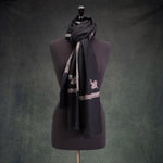 Hand Embroidered Eco-Toosh Hashidar Shawl Black
