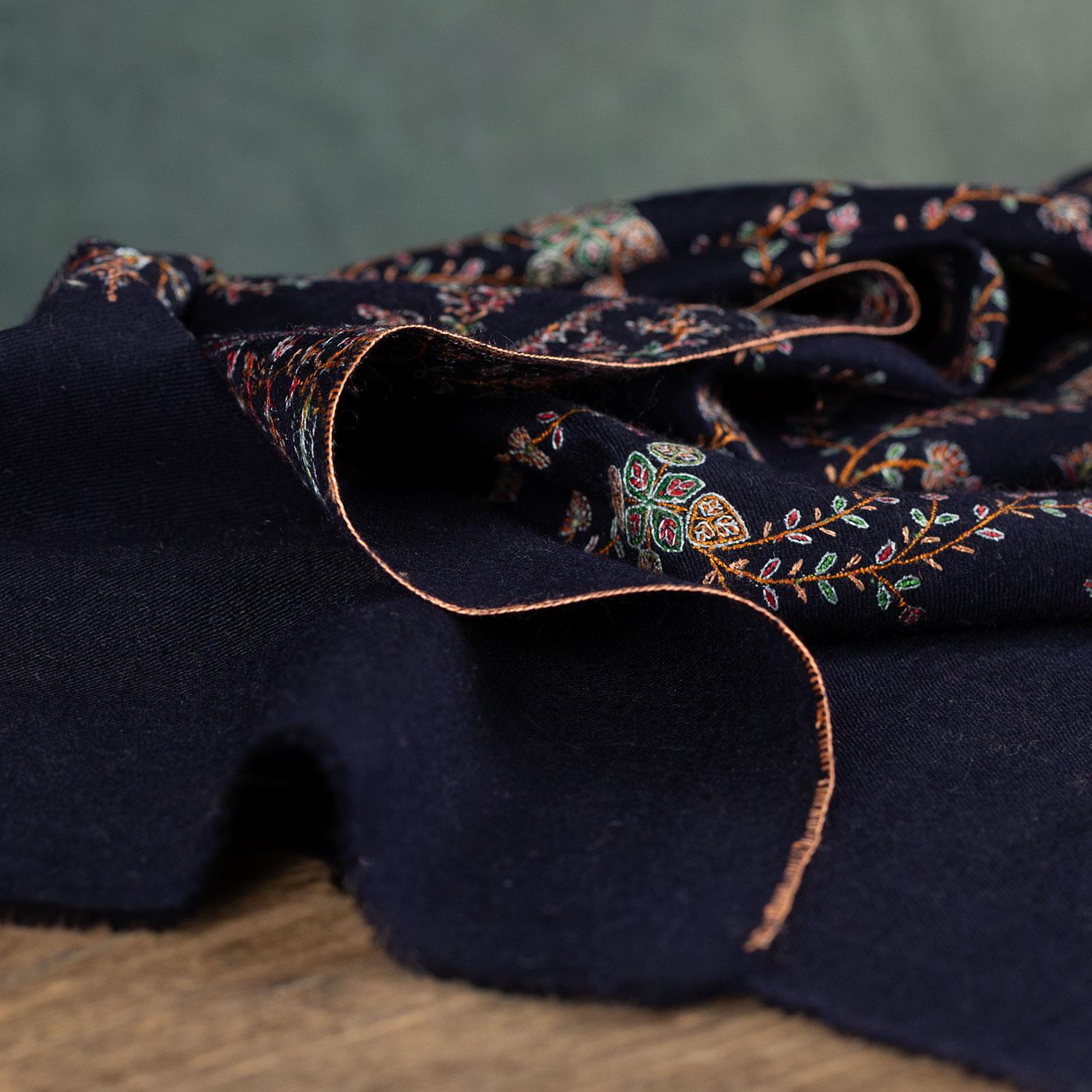 Silk Embroidered Jamawar Shawl Raat