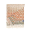 British Wool Throw Terracotta & Green
