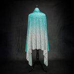 Blue Ombre Hand Embroidered Cashmere Pashmina