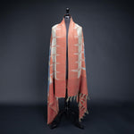 Ikat Pashmina Shawl Burnt Orange & Blue