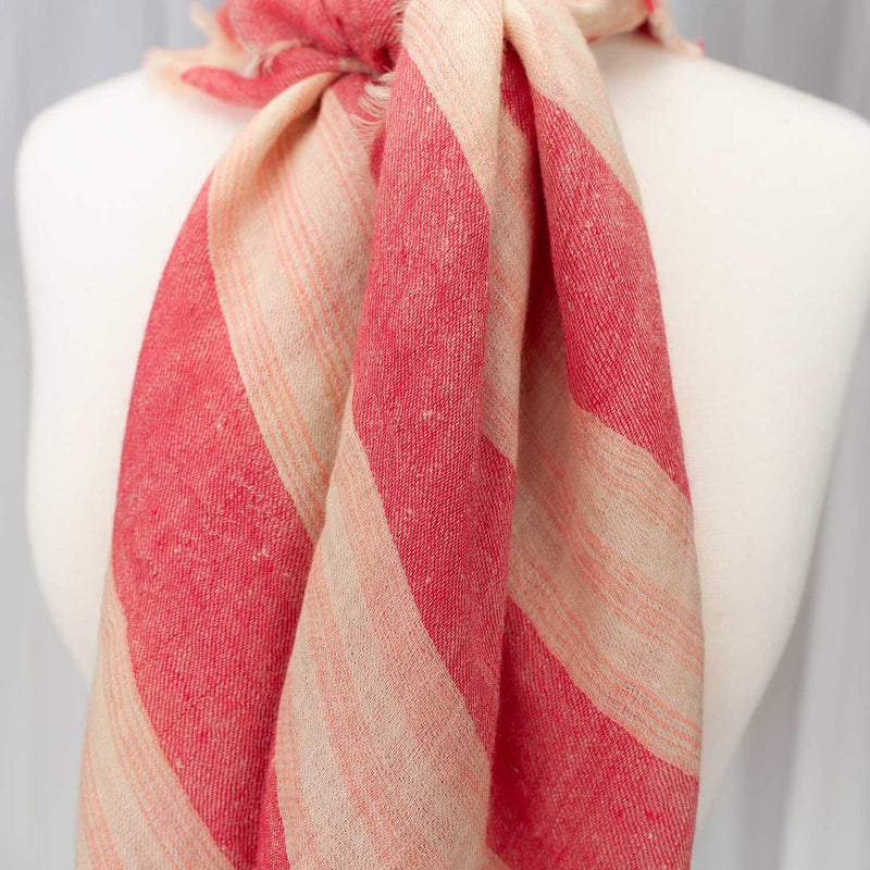 Cashmere Square Shawl Coral Red