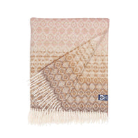 British Wool Throw Pink & Camel
