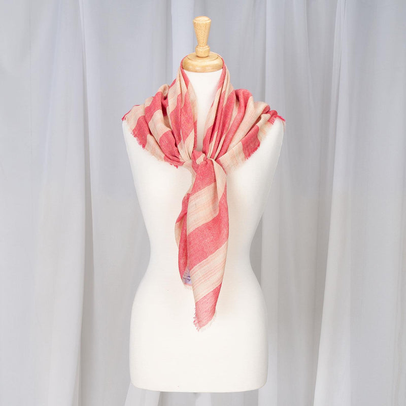 Cashmere Square Shawl Coral Red