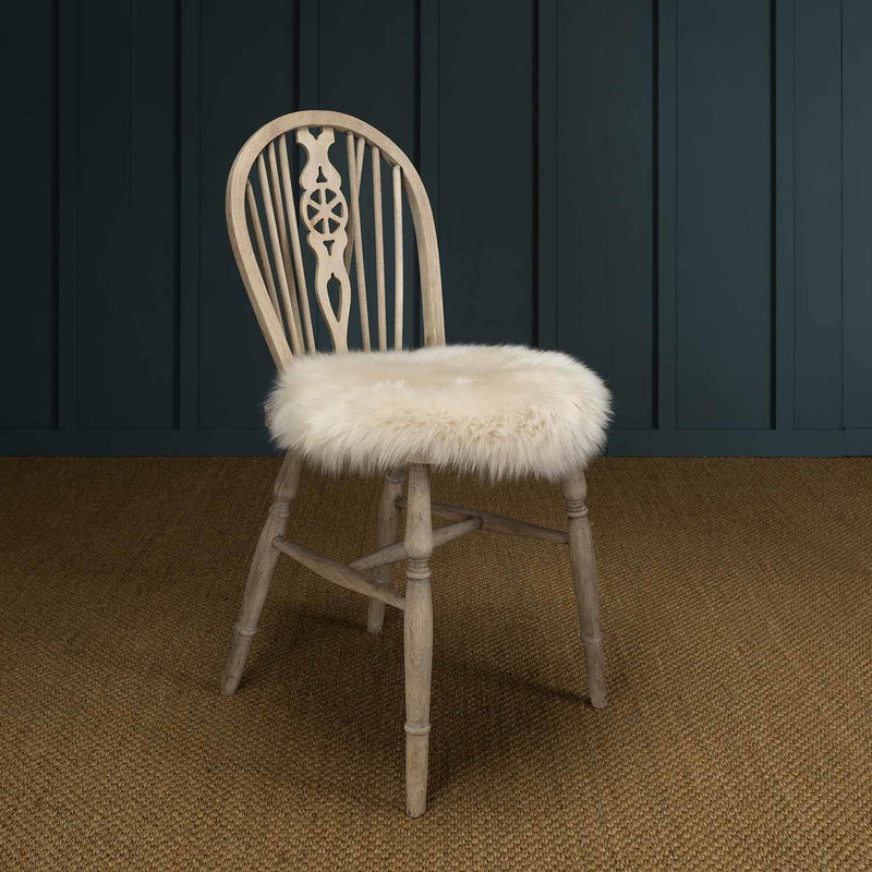 Linen Sheepskin Seat Pad Round 38 cm