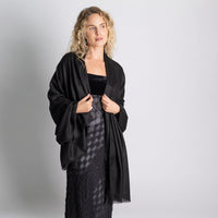 Handwoven Cashmere Shawl Black