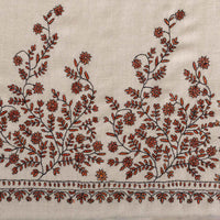 Spring of Kashmir Stole Black & Orange Hand Embroidery