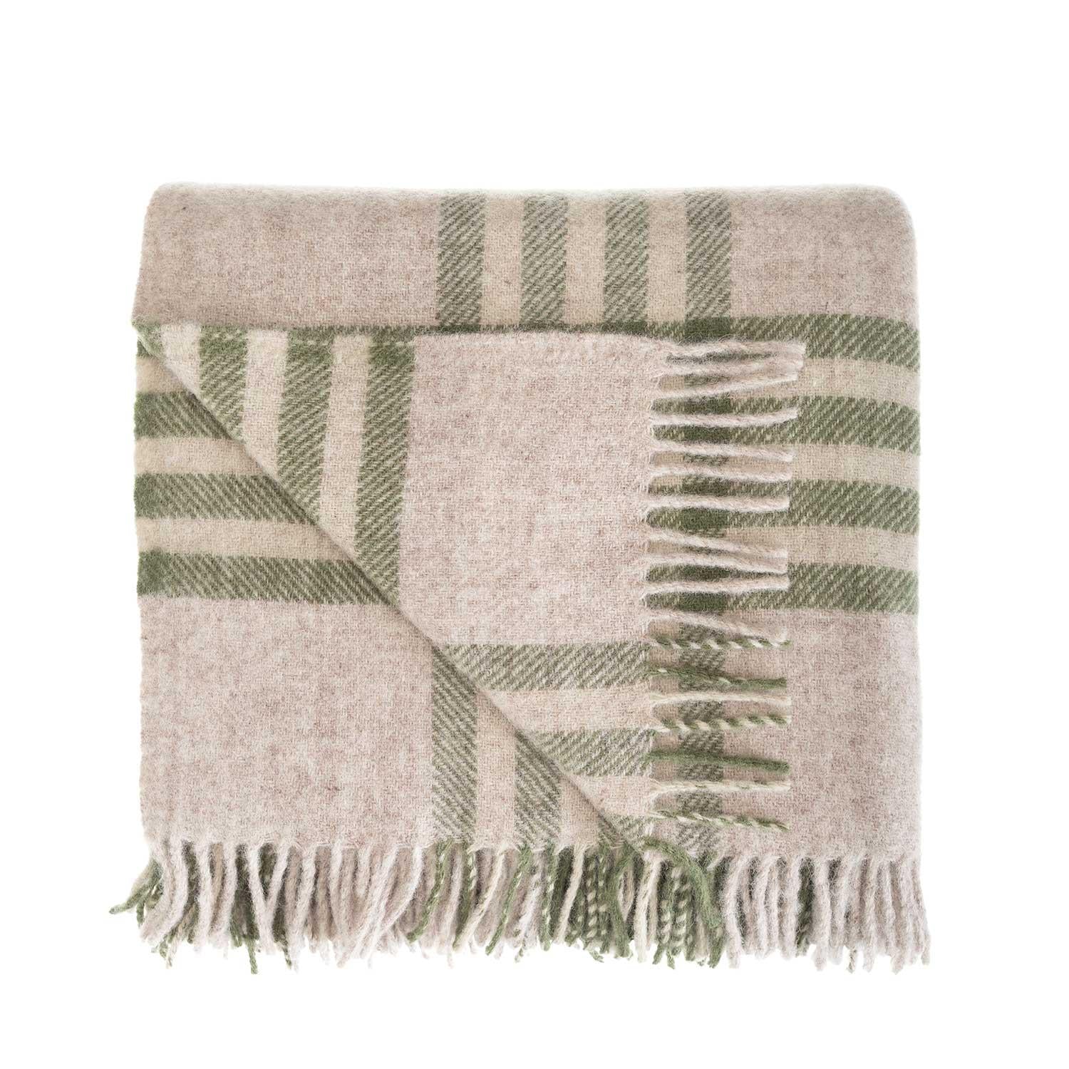Pure New Wool Blanket Olive