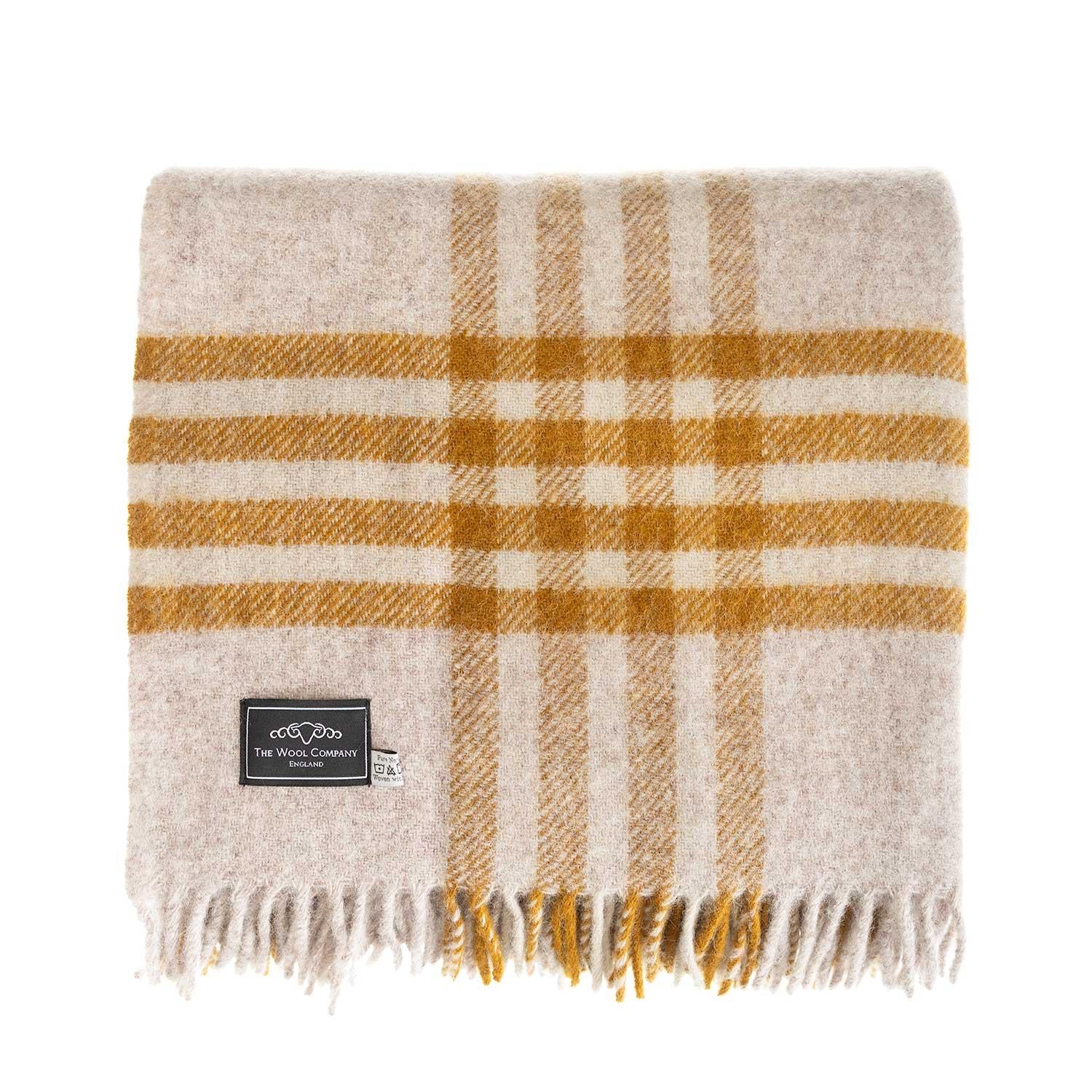 Pure New Wool Blanket Mustard