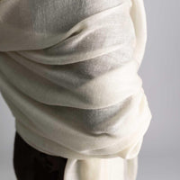 Handwoven Cashmere Shawl White