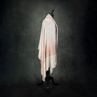 Spring of Kashmir Stole Orange Hand Embroidery