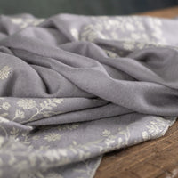 Spring of Kashmir Hand Embroidered Stole Silver