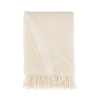 Pure New Wool Textured Ivory Throw