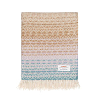 British Wool Throw Aqua & Lilac
