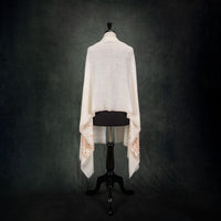 Spring of Kashmir Stole Orange Hand Embroidery