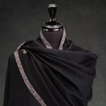 Hand Embroidered Eco-Toosh Hashidar Shawl Black