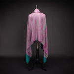 Ikat Pashmina Wrap 'Clouds of Ladakh' Teal & Fuchsia