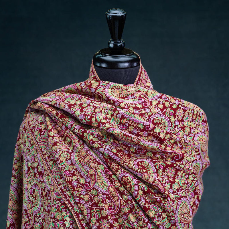 Hand Embroidered Cashmere Pashmina 'Tantra'