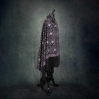 Sozni Embroidered Black Chakra Shawl 'Sudarshan'