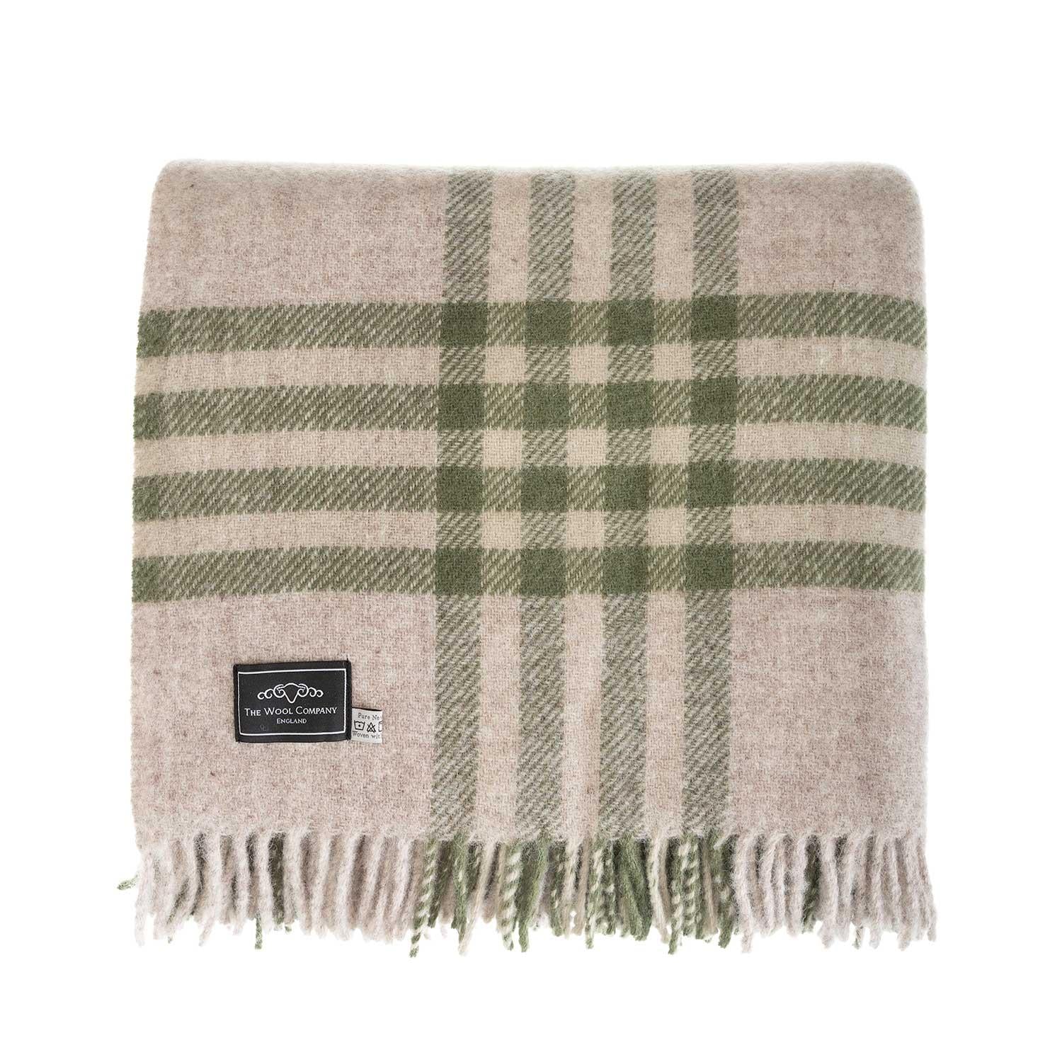 Pure New Wool Blanket Olive