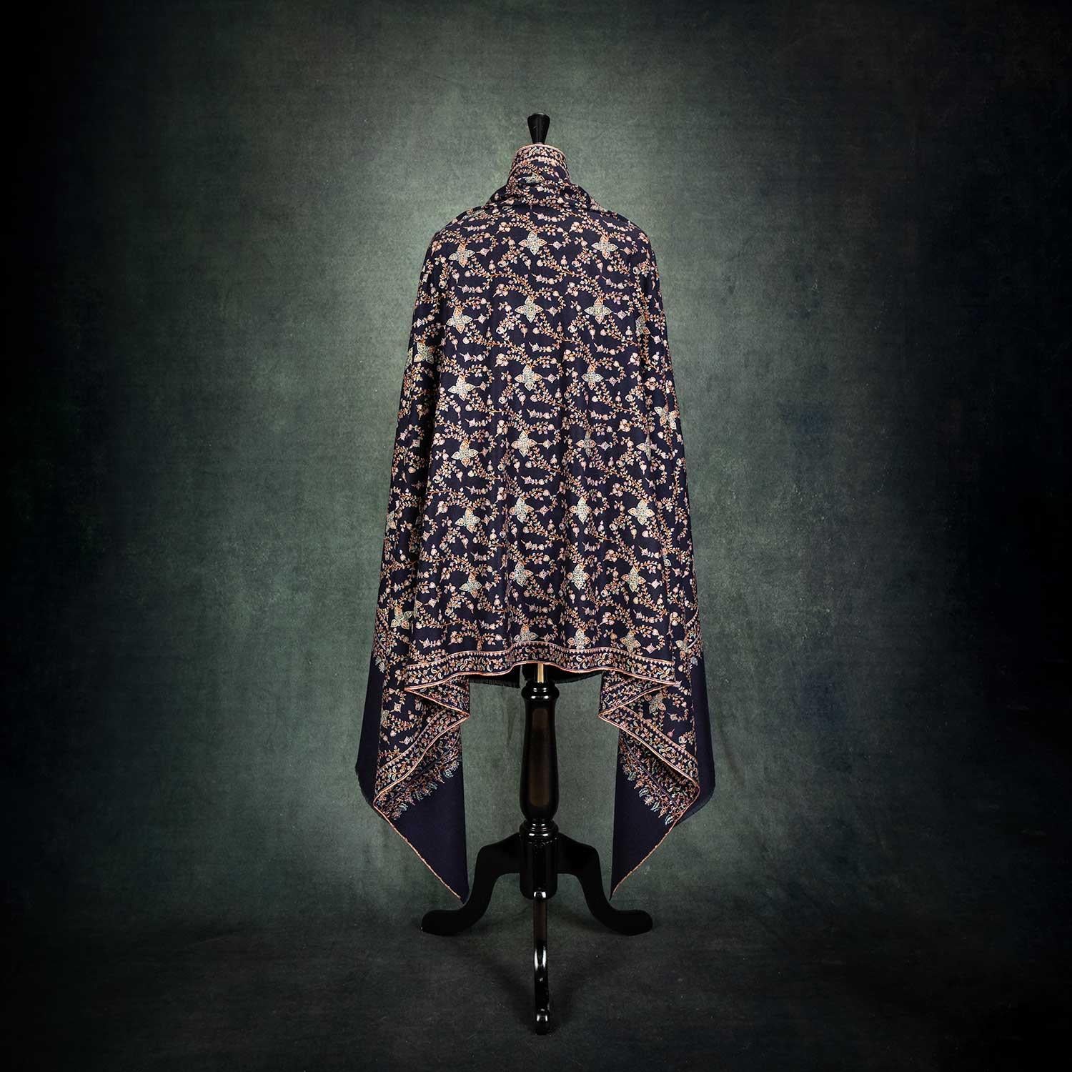 Silk Embroidered Jamawar Shawl Raat