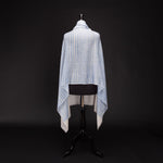 Ikat Pashmina Wrap 'Clouds of Ladakh' Blue Stripe