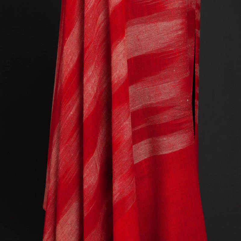 Ikat Pashmina Shawl 'Clouds of Ladakh' Red