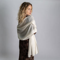 Handwoven Cashmere Stole White
